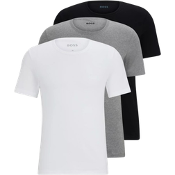 Hugo Boss Logo Embroidered T-shirt 3-pack - White/Grey/Black