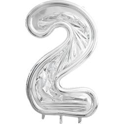 PartyDeco Number Balloons 2 Frame Silver