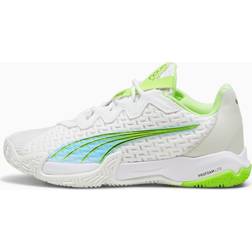 Puma Nova Elite Padel, White/Luminous Blue/Fizzy Apple/Shadow Gray