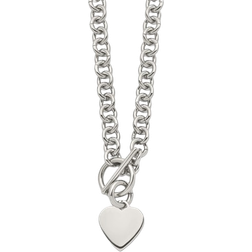Chisel Heart Toggle Necklace - Silver