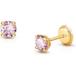 Tiny Blessings June Birthstone Studs - Gold/Purple