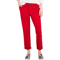 Tommy Hilfiger Women's Flex Hampton Cuffed Chino Straight Leg Pants - Scarlet