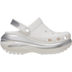 Crocs Mega Crush Metallic Clog - White/Silver