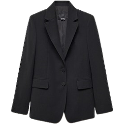 Mango Straight Fit Suit Blazer - Black