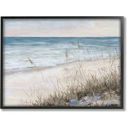 Stupell Traditional Beach Coast Line Tall Grass Black Framed Art 30x24"
