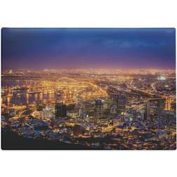 Ambesonne Cape Town Panorama at Dawn South Africa Coastline Roads Architecture Twilight Large Chopping Board 11.5"