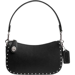 Coach Swinger Bag With Rivets - Silver/Black