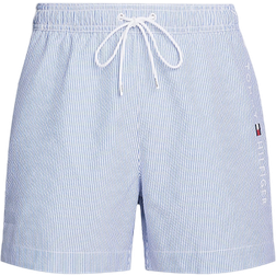 Tommy Hilfiger Original Ithaca Stripe Mid Length Swim Shorts - Ithaca White / Blue Spell