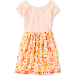 The Children's Place Kid's Mommy and Me Floral Smocked Fit And Flare Dress - Rosebud (3045544_026)