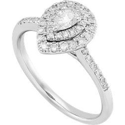 Macy's Pear Halo Engagement Ring - White Gold/Diamonds