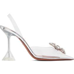 Amina Muaddi Rosie Glass Sling Heels - Transparent