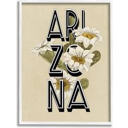 Stupell Industries Arizona State Flower Saguaro White Framed Art 24x30"