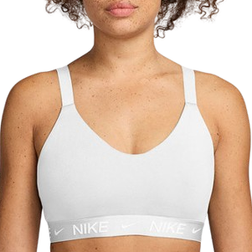 Nike Women's Indy Medium Support Adjustable Sports Bra - White/Stone Mauve