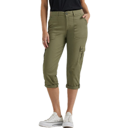 Lee Women's Ultra Lux Comfort with Flex To Go Relaxed Fit Cargo Capri - Deep Lichen Green