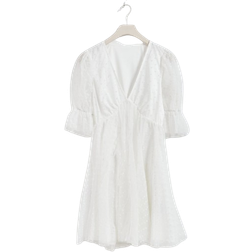 Gina Tricot Tulle Dot Mini Dress - Offwhite
