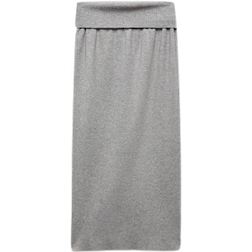 Mango Long Knitted Skirt - Medium Heather Grey