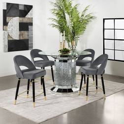 Coaster Ellie Grey/Mirror Dining Set 52x52" 5