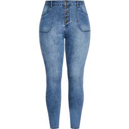 City Chic Harley Strut It Out Jeans - Light Wash