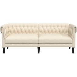 vidaXL Chesterfield Cream Sofa 201.5cm 3-Sitzer