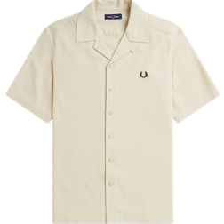 Fred Perry Piqué Texture Revere Collar Shirt - Oatmeal