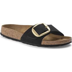 Birkenstock Madrid Big Buckle Nubuk Leather - Black