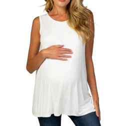 Pink Blush Overlay Maternity/Nursing Tank Ivory