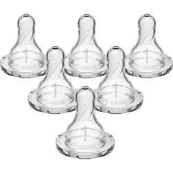 Dr. Brown's Level 1 Arrow Baby Bottle Silicone Nipple Slow Flow 0m+ 6-pack