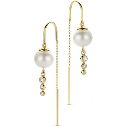 Spirit Icons Swan Earrings - Gold/Transparent/Pearls