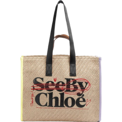 See by Chloé Bye Bye Jute Tote Bag - Straw Beige