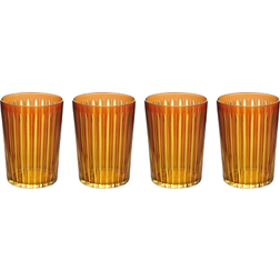 L'Objet Prism Highball Amber Drink Glass 17fl oz 4pcs