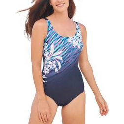 Swimsuits For All One Piece Tank Swimsuit with Adjustable Straps - Purple Floral