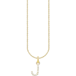 Thomas Sabo Essential Letter J Pendant Necklace - Gold/Transparent