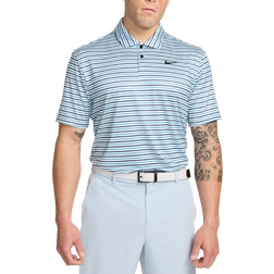 Nike Tour Men's Dri Fit Striped Golf Polo - Glacier Blue/Black