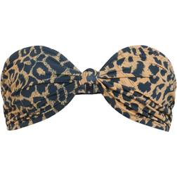 AllSaints Emma Bandeau Bikini Top - Leopard Brown