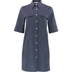 Continue Kajsa Striped Dress - Denim