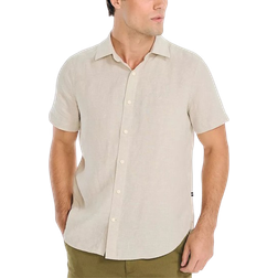 Nautica Big & Tall Linen Short Sleeve shirt - Wheat Flax