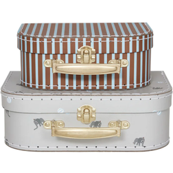 OYOY Mini Suitcase Elephant & Stripe Set of 2