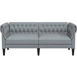 vidaXL Chesterfield Light Grey Sofa 182.5cm Zweisitzer