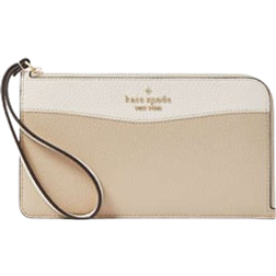 Kate Spade Lucy Colorblock Pebbled Leather Medium L-zip Wristlet - Light Sand Multi