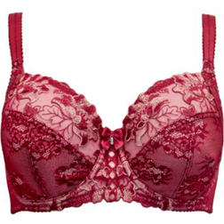 Pour Moi Sofia Lace Embroidered Side Support Bra - Red