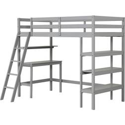 Costway Kids & Teens Twin Size Loft Bed with Desk & Bookshelves 61.5x79.5"