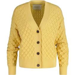 Gant Textured Knit Cardigan - Dusty Yellow