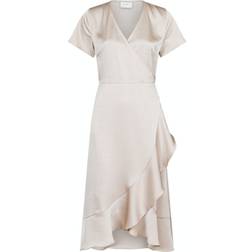 Neo Noir Magga Heavy Sateen Dress - Champagne