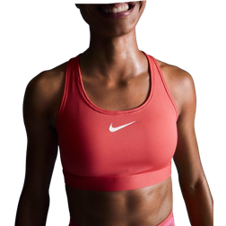 Nike Women's Swoosh Medium Support Padded Sports Bra - Aster Pink/White