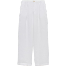 Mango Maneli Linen Pants - White