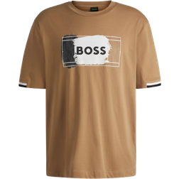 Hugo Boss Tee Open Signature Artwork T-shirt - Beige