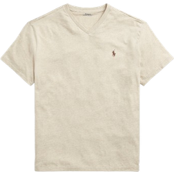 Ralph Lauren Classic Fit Jersey V Neck T-shirt - Dune Heather/Brown