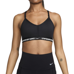 Nike Women's Indy Light Support Padded V Neck Sports Bra - Black/Sail