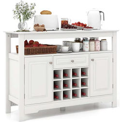 Costway Buffet Coffee Bar White Liquor Cabinet 45.5x32.5"