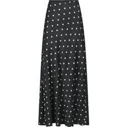 Neo Noir Lola Retro Dot Long skirt - Black